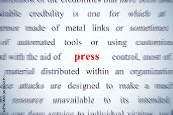 Obraz press detail of word