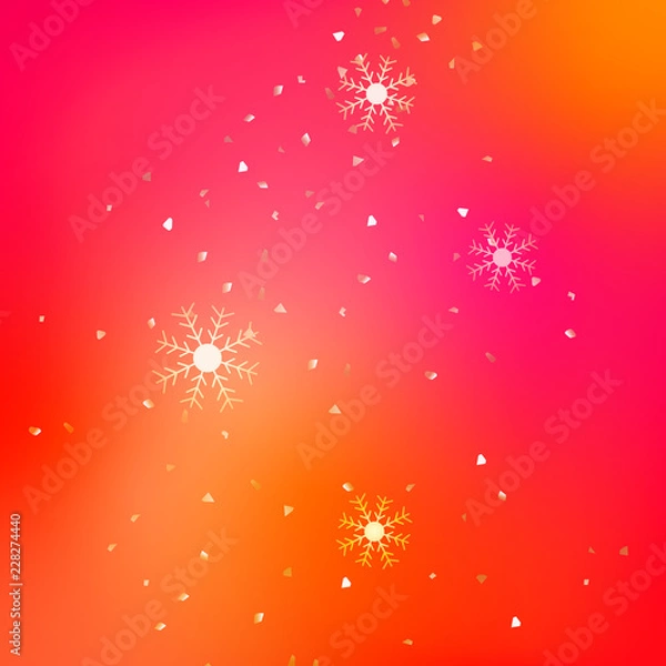 Fototapeta Chritmas holiday celebration theme colorful gredient abstract background with snow flake winter season.