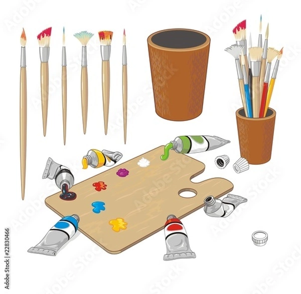 Obraz Painting materials collection one