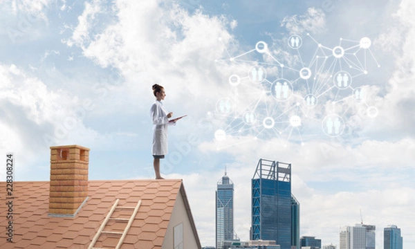 Fototapeta Medical industry connected to modern technologies