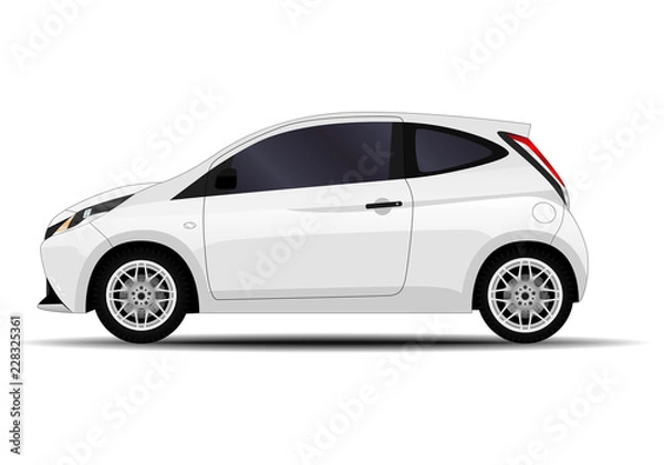 Fototapeta realistic car. hatchback. side view.