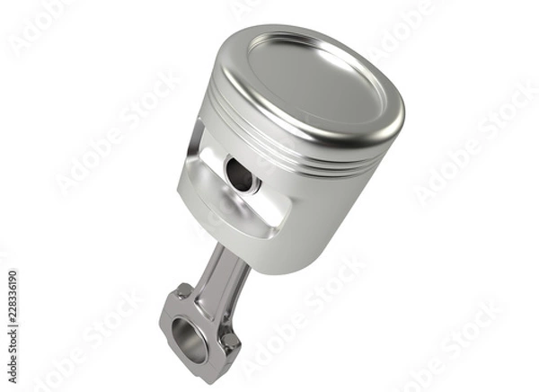 Obraz Pistons on background. Car parts. 3D rendering.