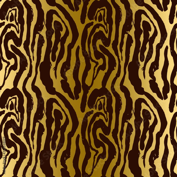 Obraz Vector illustration tiger print seamless gradient pattern. Vector hand drawn background.
