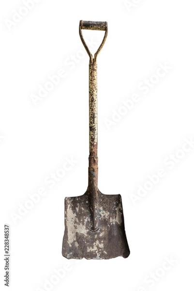 Obraz old rusty shovel Isolate on white background with clipping path.