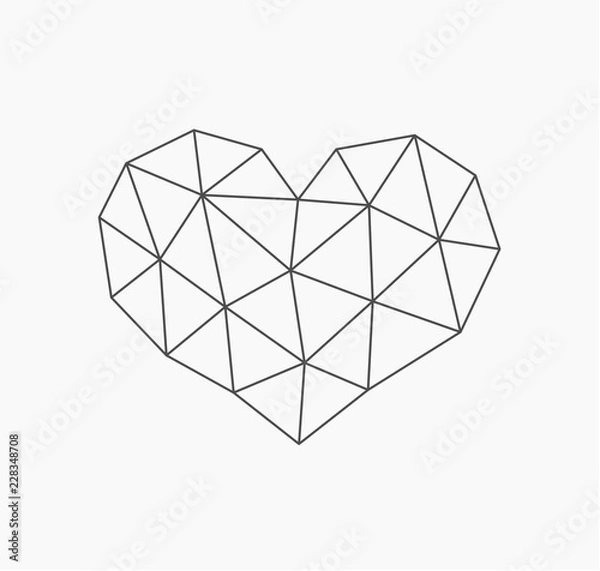 Fototapeta Low poly heart shape