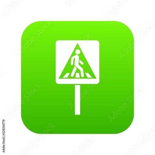 Obraz Pedestrian sign icon digital green for any design isolated on white vector illustration