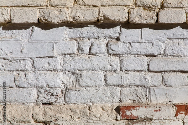 Obraz white wall texture background for Old white brick wall rough surface.