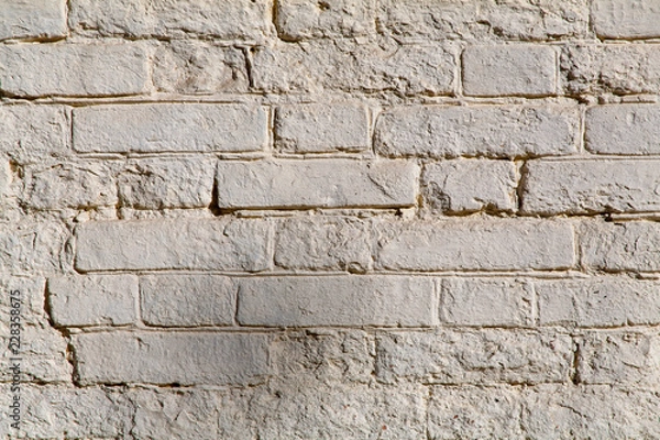 Obraz white wall texture background for Old white brick wall rough surface.