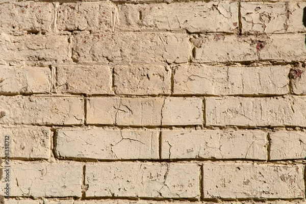 Obraz white wall texture background for Old white brick wall rough surface.