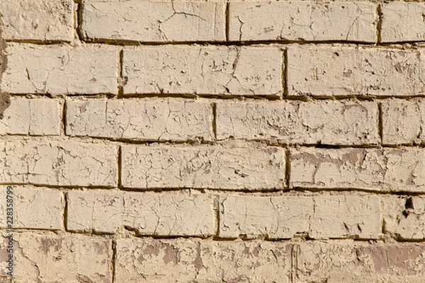 Obraz white wall texture background for Old white brick wall rough surface.