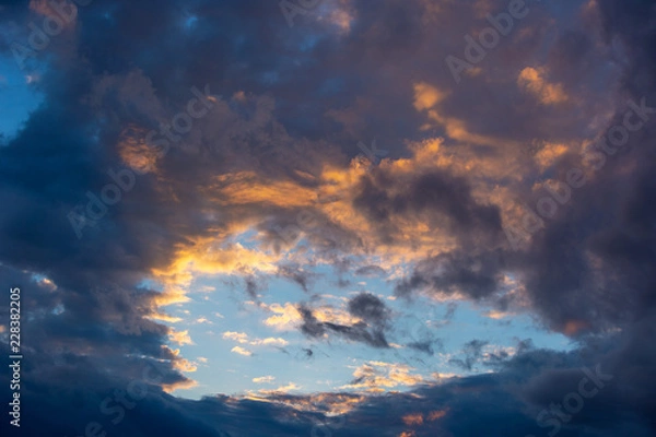 Obraz rain, scary cloud during sunsetrain, scary cloud during sunset