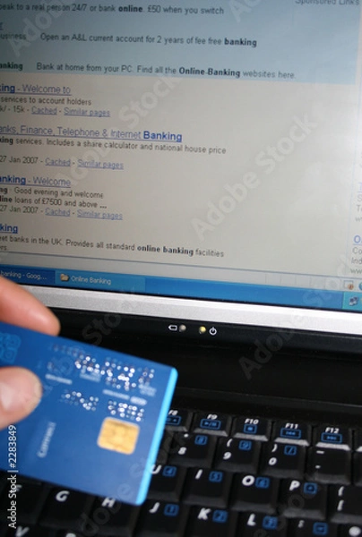 Obraz internet banking with credit card
