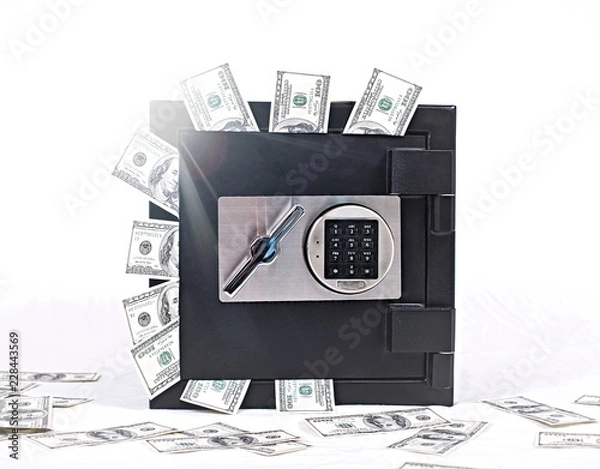 Obraz Money safe on white background