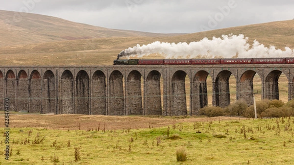 Obraz steam train over ribblehead viaduct