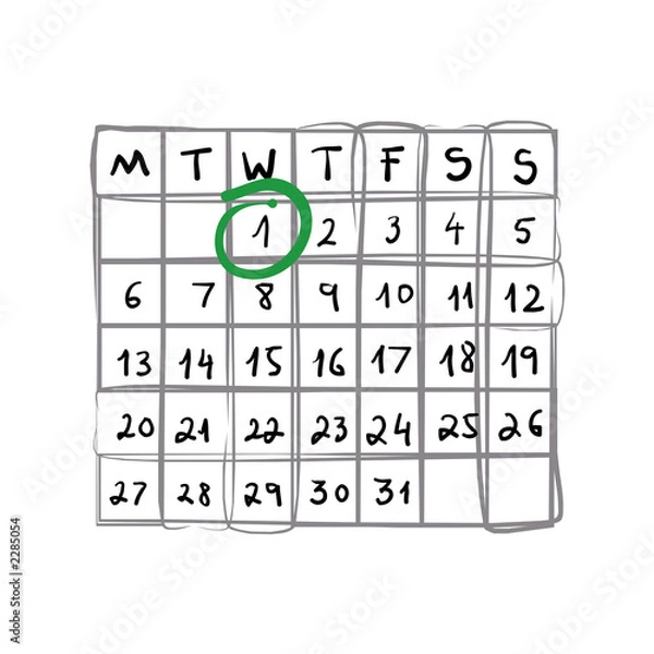 Obraz monthly calendar