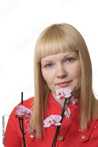 Obraz Portrait with orchid