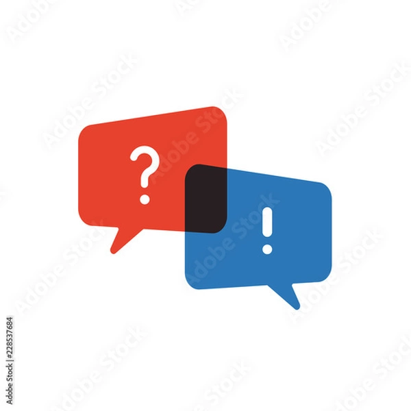 Obraz Vector question and answer speech bubbles.
