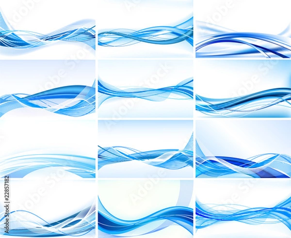 Obraz Set of abstract blue backgrounds vector