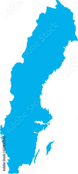 Fototapeta There is a map of Sweden country