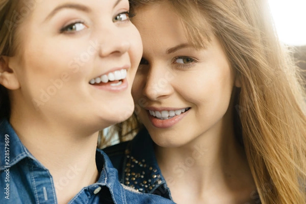 Obraz Two happy women friends having fun