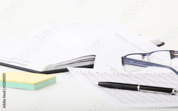 Fototapeta Finance notepad and documentation