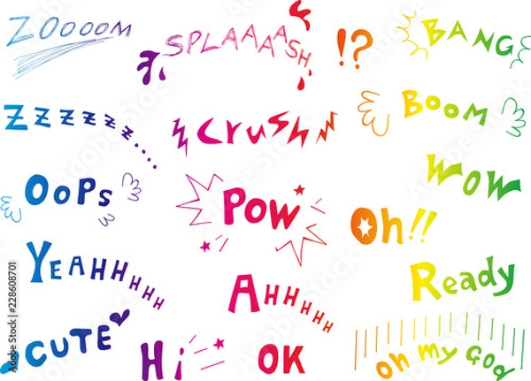 Obraz 漫画　英語　効果音　手描き素材