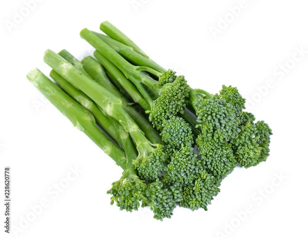 Fototapeta Broccolini baby broccoli on white background
