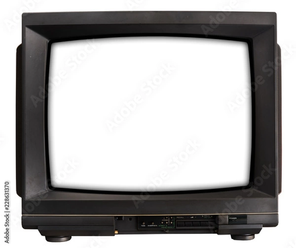 Obraz Old TV with white screen.