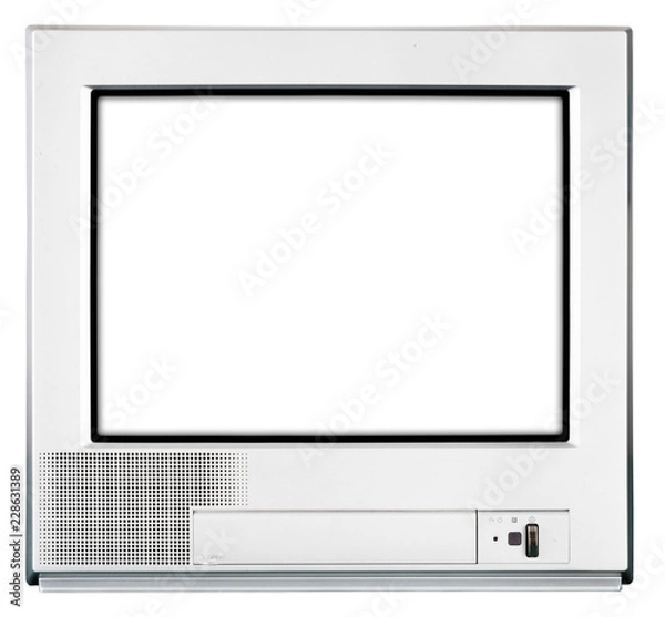 Obraz Old TV with white screen.