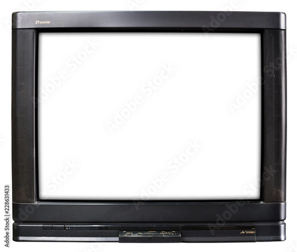 Obraz Old TV with white screen.