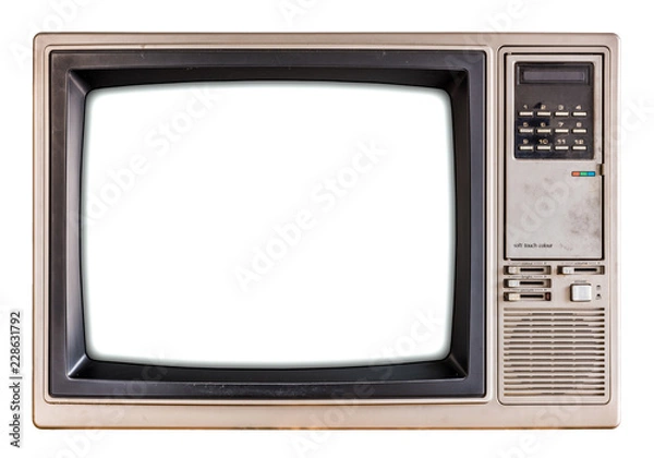 Obraz Old TV with white screen.