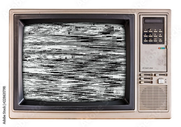 Obraz Old TV with glitch screen.