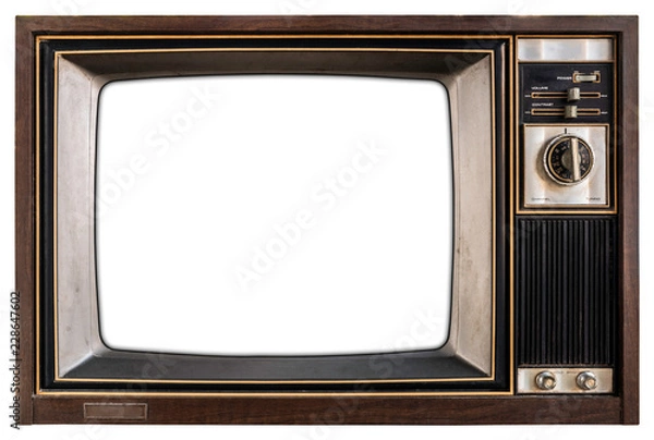 Obraz Old TV with white screen.