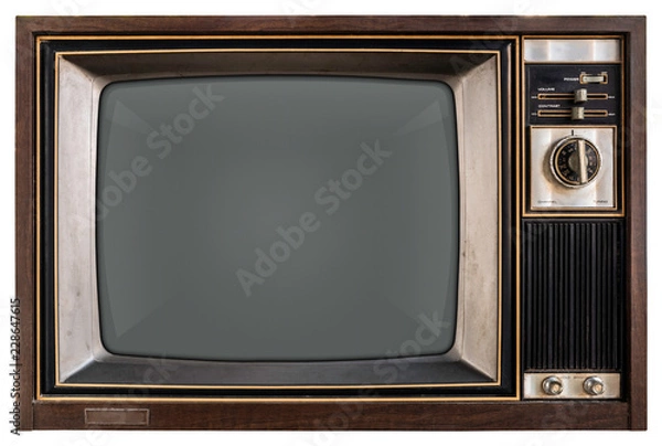 Obraz Old TV with black screen. Include TV Screen Texture