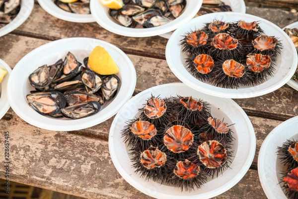 Fototapeta Cozze e ricci