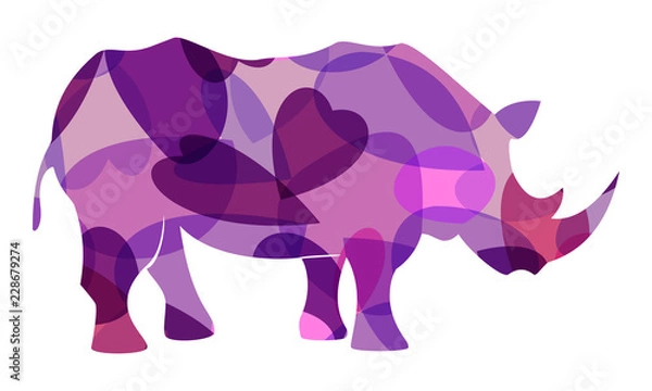 Obraz rhinoceros vector colourful
