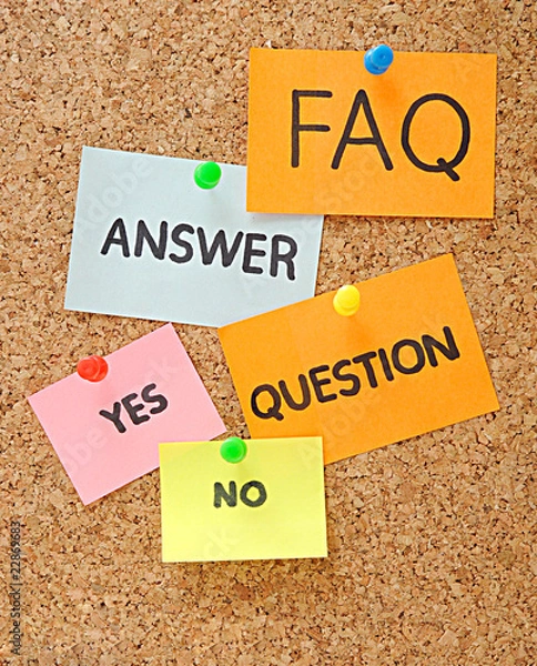 Fototapeta notes with faq