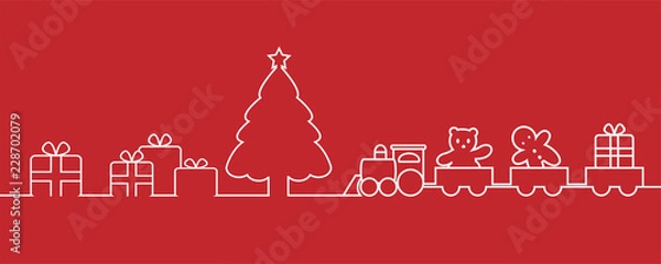 Fototapeta Chritmas header line art vector.