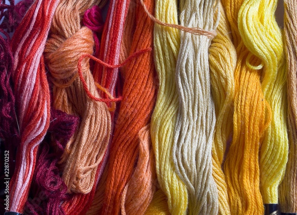 Obraz colorful yarns background