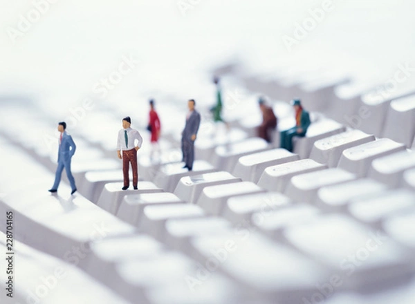 Fototapeta キーボードとビジネスマン