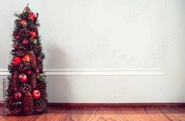Obraz Christmas Tree Decor against White Background