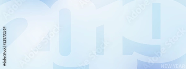 Obraz Minimal 2019 background with white translucent numbers. Subtle vector graphic pattern