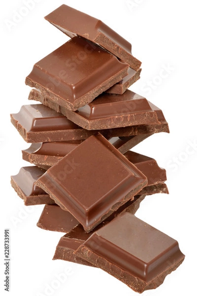 Fototapeta Cubes of chocolate isolated