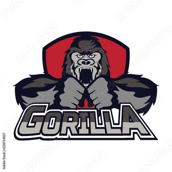 Obraz gorilla logo on white background,  vector illustration