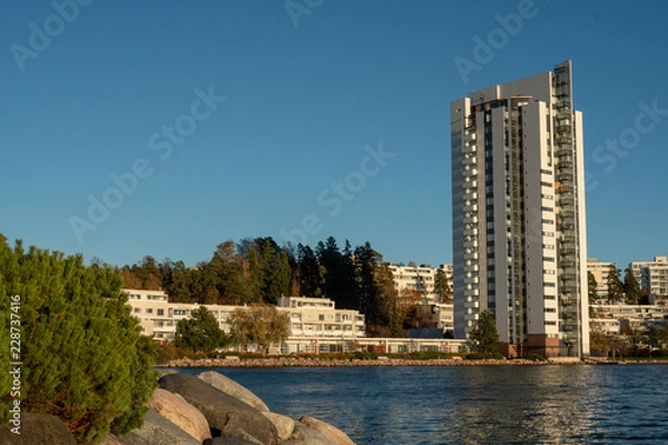Fototapeta Sunset at Stonebay Espoo Finland