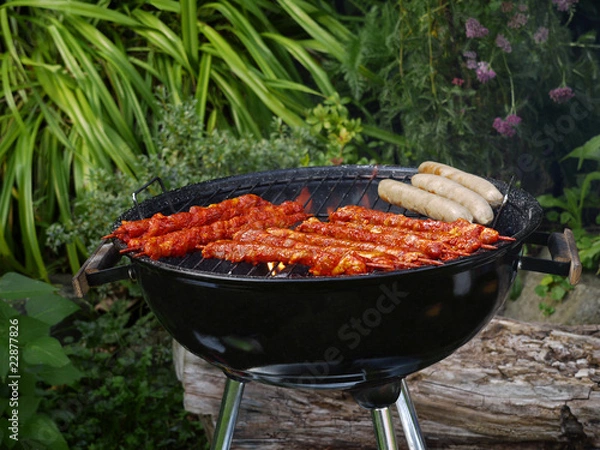 Fototapeta Grillen im Garten.