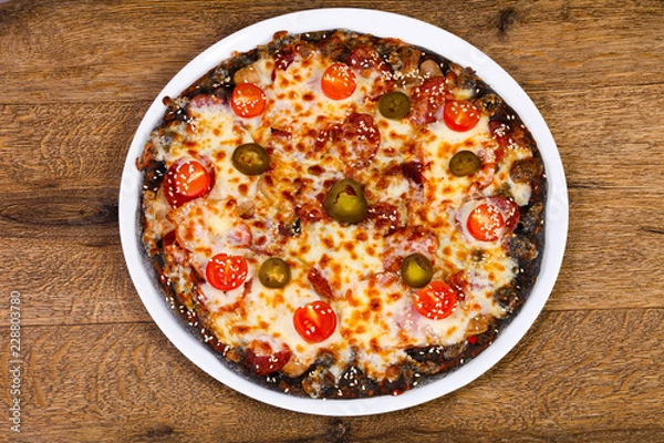 Obraz Pizza pepperoni with pepper