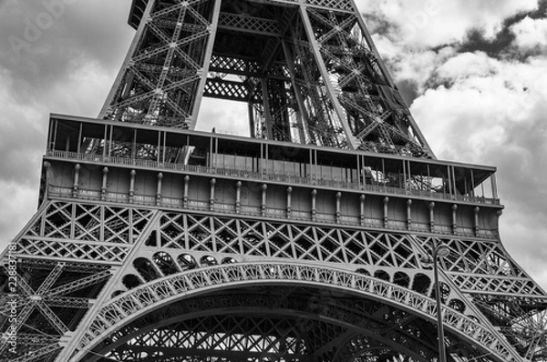 Fototapeta Eiffel tower detail B&W