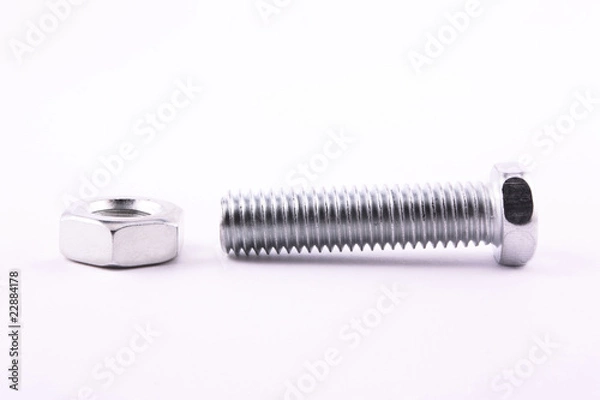 Fototapeta Schraube mit Mutter