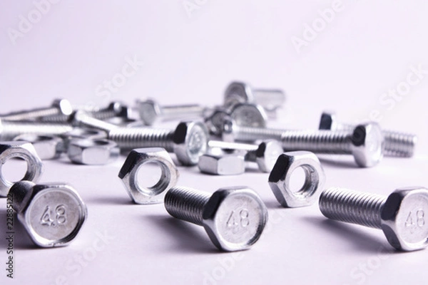 Fototapeta Schrauben mit Muttern